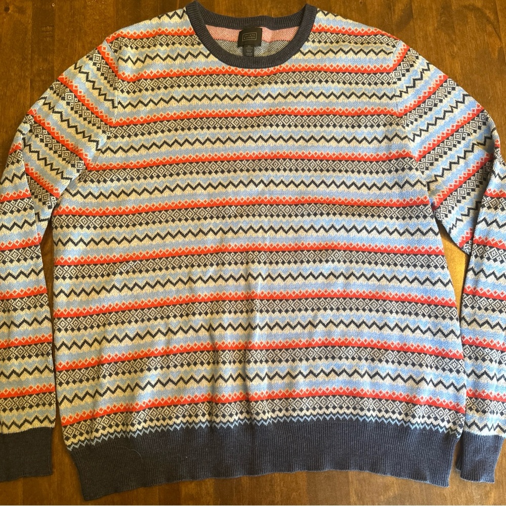 14th & Union Sweater 2XL Fair Isle Print Office Casual Holiday Winter Cabin